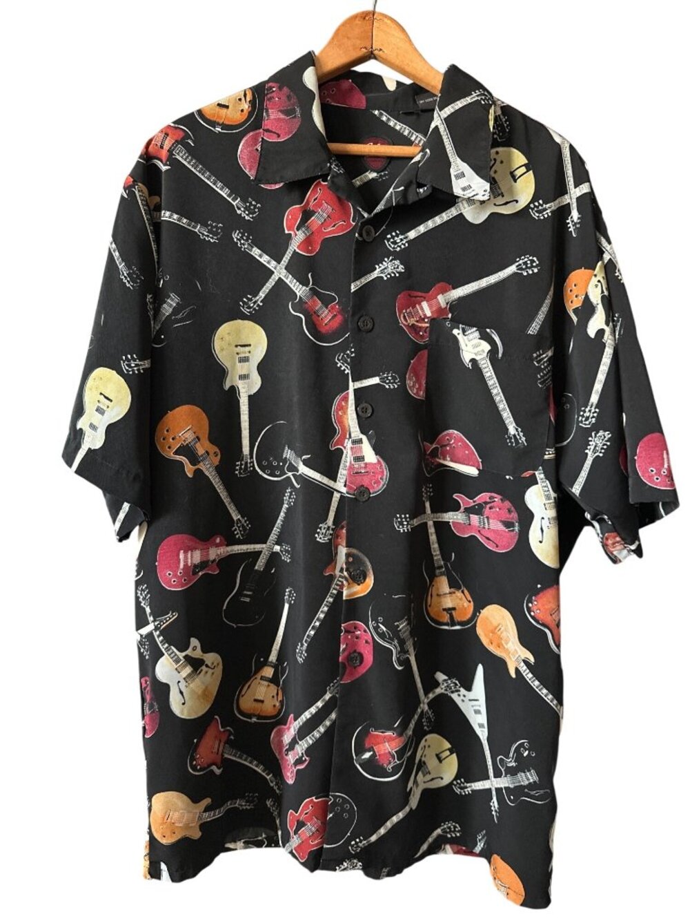 Gibson Guitar Button Down Shirt Tour Dragonfly Les Paul Short Sleeve Size XL